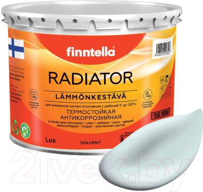 Краска Finntella Radiator Kylma / F-19-1-3-FL007 (2.7л, холодный голубой)