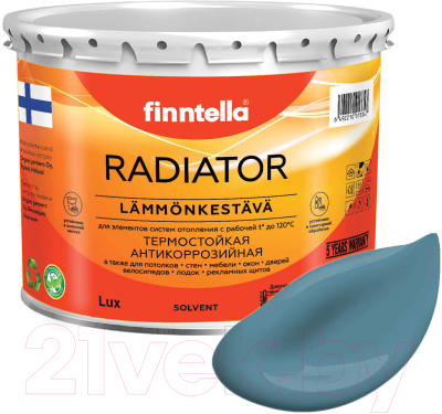 Краска Finntella Radiator Enkeli / F-19-1-3-FL012 (2.7л, пастельно-бирюзовый)