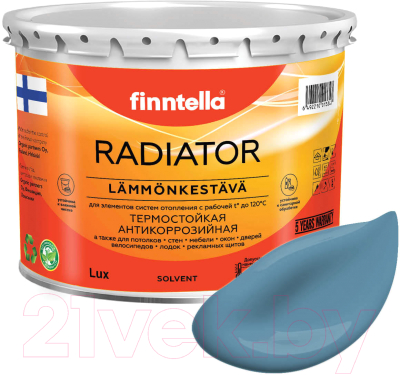 Краска Finntella Radiator Terassininen / F-19-1-3-FL013 (2.7л, пастельно-синий)