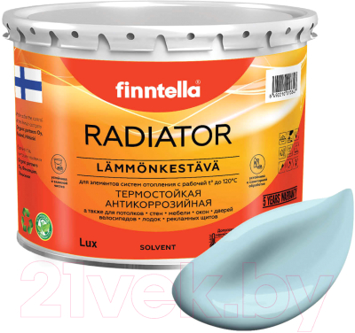 Краска Finntella Radiator Jaata / F-19-1-3-FL018 (2.7л, светло-голубой)