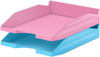 Набор лотков для бумаг Erich Krause Office Pastel / 55546 (розовый/голубой) - 