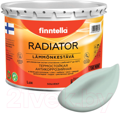 Краска Finntella Radiator Paistaa / F-19-1-3-FL038 (2.7л, бледно-бирюзовый)
