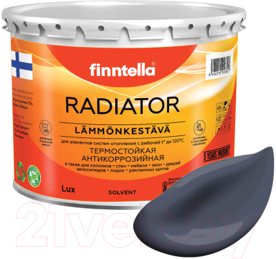 Краска Finntella Radiator Monsuuni / F-19-1-3-FL045 (2.7л, холодно-серый)