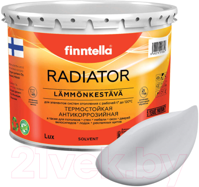 Краска Finntella Radiator Pikkukivi / F-19-1-3-FL048 (2.7л, светло-серый)