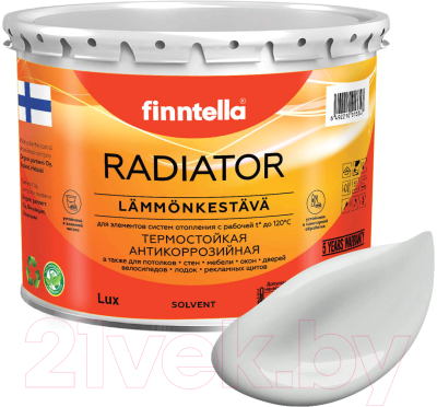 Краска Finntella Radiator Delfiini / F-19-1-3-FL049 (2.7л, светло-серый)