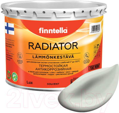 Краска Finntella Radiator Pinnattu / F-19-1-3-FL055 (2.7л, светло серо-зеленый)