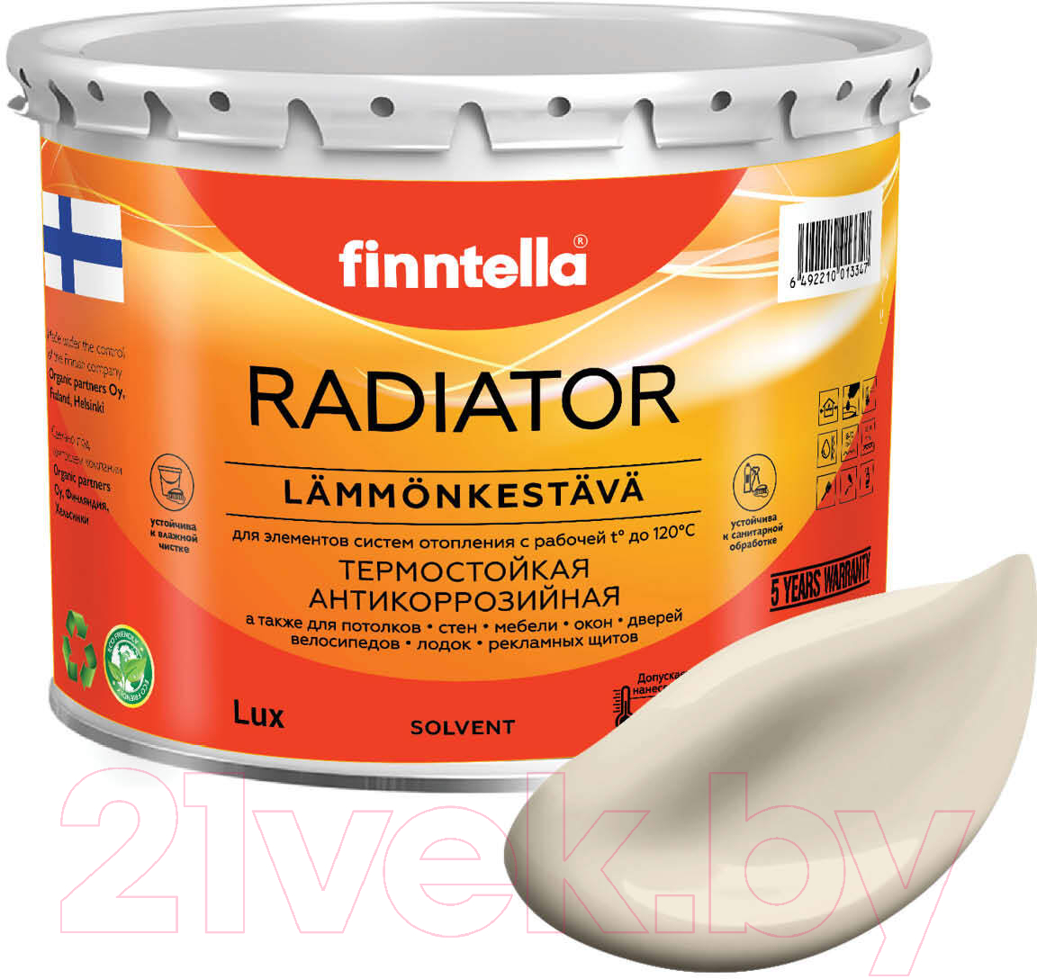 Краска Finntella Radiator Liinavaatteet / F-19-1-3-FL094 (2.7л, светло-бежевый)