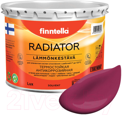 Краска Finntella Radiator Kirsikka / F-19-1-3-FL126 (2.7л, светлая вишня)
