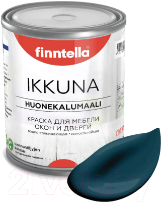 Краска Finntella Ikkuna Valtameri / F-34-1-1-FL010 (900мл, темно-бирюзовый, матовый)