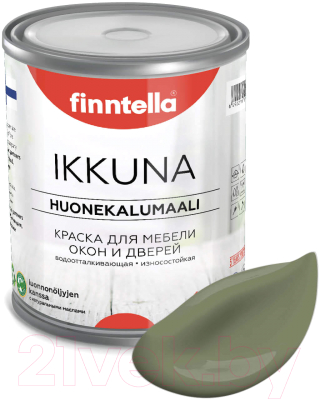 Краска Finntella Ikkuna Oliivi / F-34-1-1-FL021 (900мл, темно-зеленый, матовый)