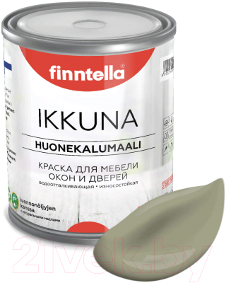 Краска Finntella Ikkuna Khaki / F-34-1-1-FL022 (900мл, серо-зеленый, матовый)