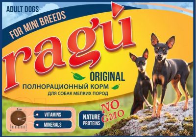 Сухой корм для собак Ragu Для взрослых собак мелких пород (14кг)