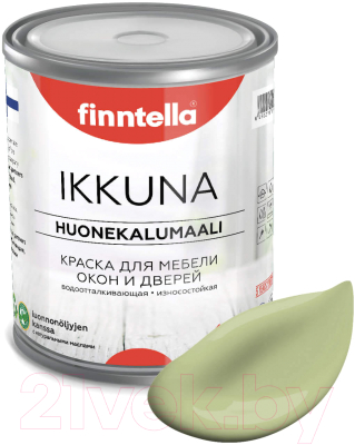 Краска Finntella Ikkuna Vihrea Tee / F-34-1-1-FL033 (900мл, пастельно-зеленый, матовый)