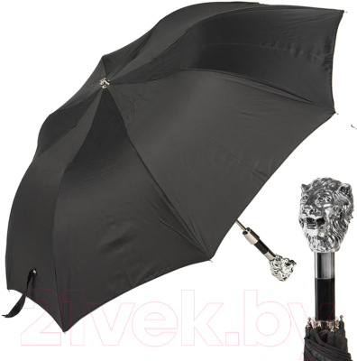 Зонт складной Pasotti Auto Leone Silver Oxford Black