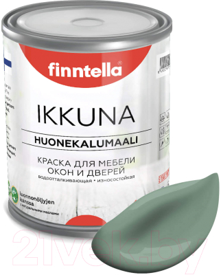 Краска Finntella Ikkuna Naamiointi / F-34-1-1-FL041 (900мл, зеленый хаки, матовый)