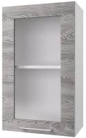 Шкаф навесной для кухни Горизонт Мебель Полонез 40 с витриной (ясень рикон) - 