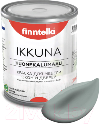 Краска Finntella Ikkuna Sammal / F-34-1-1-FL052 (900мл, серо-зеленый, матовый)