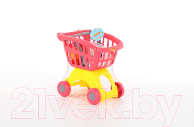Тележка игрушечная Полесье Мини с набором продуктов №14 / 71385 (в сеточке)