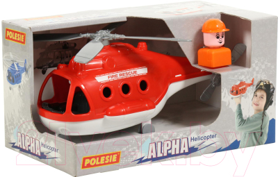 Вертолет игрушечный Полесье Альфа пожарный / 68651 (в коробке)