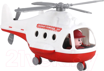 Вертолет игрушечный Полесье Альфа скорая помощь / 72399 (в сеточке)
