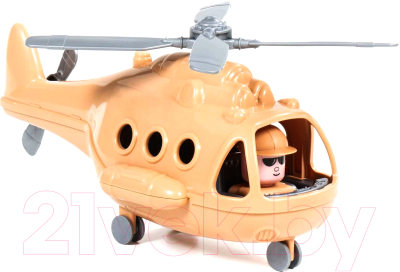 Вертолет игрушечный Полесье Альфа-Сафари военный / 72467 (в сеточке)