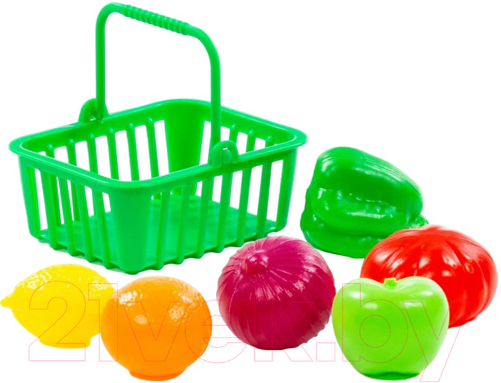 Корзина игрушечная Полесье Набор продуктов №13 с корзинкой / 66749