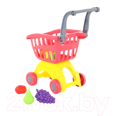 Тележка игрушечная Полесье Мини для маркета с набором продуктов №3 / 71378 (сеточка, 6 элементов)