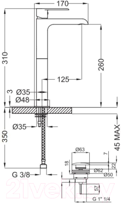 Смеситель Teorema XS 8X341112X91