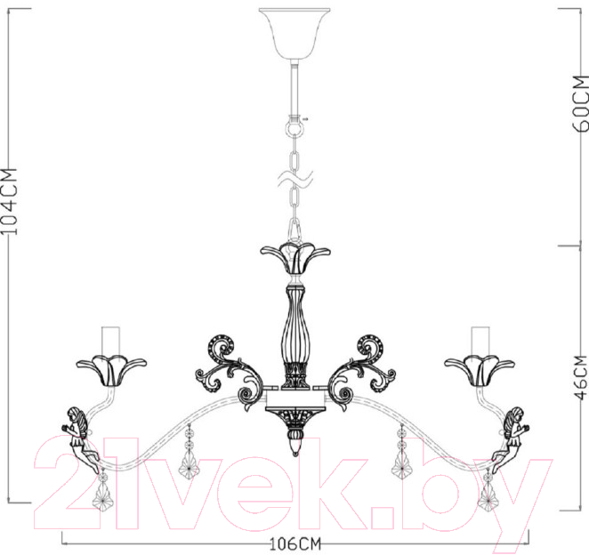 Люстра Arte Lamp Angelina A5349LM-8WH — фото 3