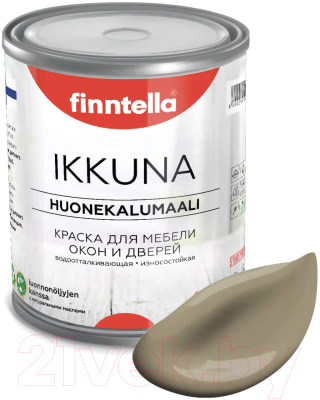 Краска Finntella Ikkuna Ruskea Khaki / F-34-1-1-FL086 (900мл, коричневый хаки, матовый)