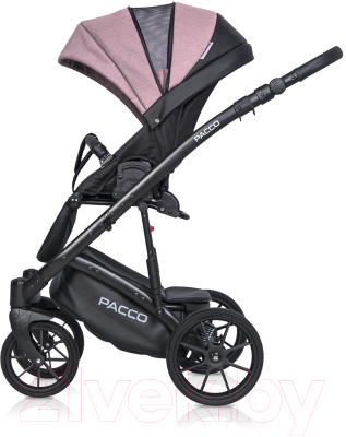 Детская универсальная коляска Riko Basic Pacco 3 в 1 (02/розовый/черный)