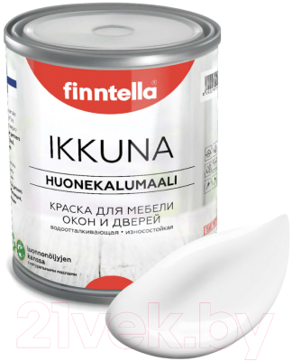 Краска Finntella Ikkuna Lumi / F-34-1-1-FL134 (900мл, белый, матовый)