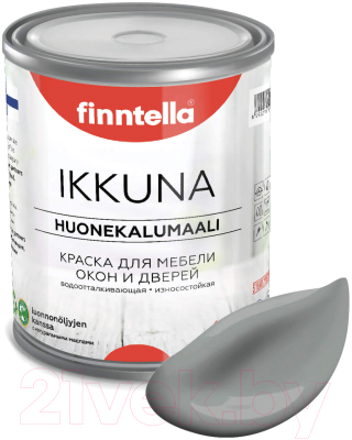 Краска Finntella Ikkuna Tiina / F-34-1-1-FL058 (900мл, темно-серый, матовый)