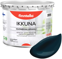 Краска Finntella Ikkuna Ukonilma / F-34-1-3-FL008 (2.7л, темно-сине-зеленый, матовый) - 