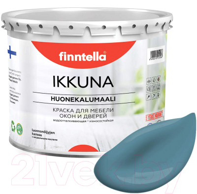 Краска Finntella Ikkuna Enkeli / F-34-1-3-FL012 (2.7л, пастельно-бирюзовый, матовый)