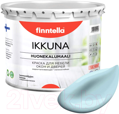 Краска Finntella Ikkuna Jaata / F-34-1-3-FL018 (2.7л, светло-голубой, матовый)