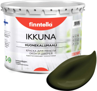 Краска Finntella Ikkuna Kombu / F-34-1-3-FL020 (2.7л, буро-зеленый, матовый) - 