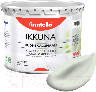 Краска Finntella Ikkuna Minttu / F-34-1-3-FL028 (2.7л, светло-зеленый, матовый)