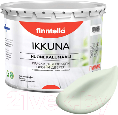 Краска Finntella Ikkuna Kalpea / F-34-1-3-FL029 (2.7л, бледно-зеленый, матовый)