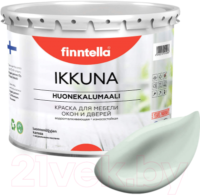 Краска Finntella Ikkuna Vetta / F-34-1-3-FL039 (2.7л, бледно-бирюзовый, матовый)