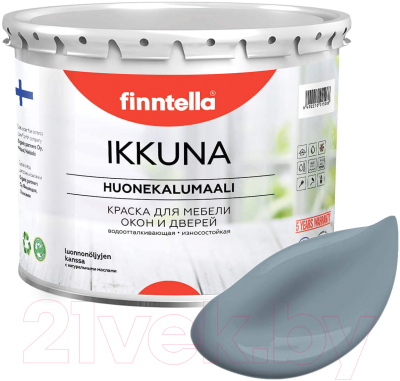 Краска Finntella Ikkuna Liuskekivi / F-34-1-3-FL046 (2.7л, серый, матовый)