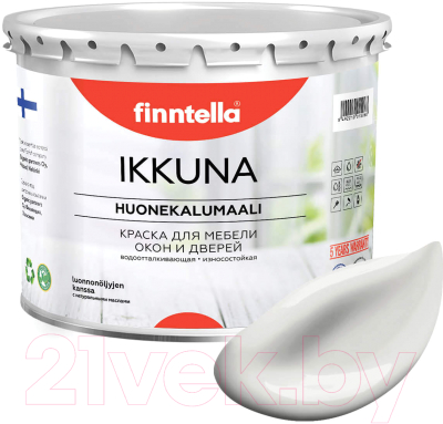 Краска Finntella Ikkuna Pilvi / F-34-1-3-FL050 (2.7л, темно-белый, матовый)