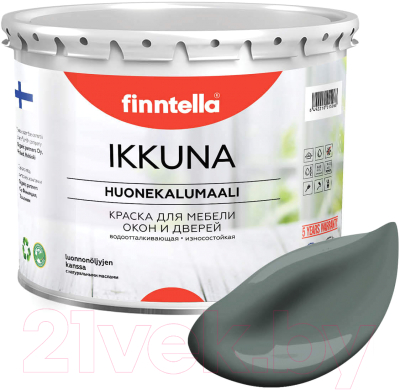 Краска Finntella Ikkuna Salvia / F-34-1-3-FL051 (2.7л, серо-зеленый, матовый)