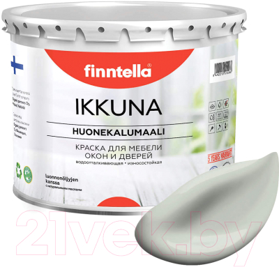 Краска Finntella Ikkuna Kanarian / F-34-1-3-FL054 (2.7л, светло серо-зеленый, матовый)