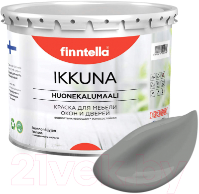 Краска Finntella Ikkuna Kivia / F-34-1-3-FL059 (2.7л, серый, матовый)
