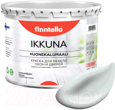 Краска Finntella Ikkuna Islanti / F-34-1-3-FL066 (2.7л, серо-голубой, матовый)