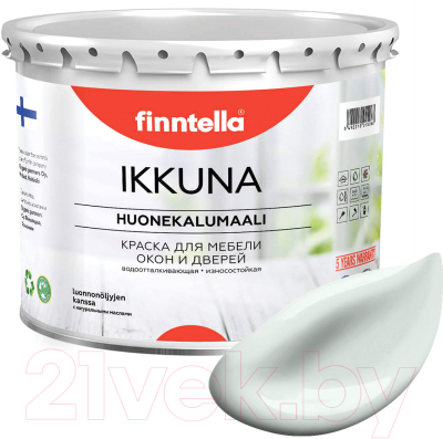 Краска Finntella Ikkuna Hopea / F-34-1-3-FL067 (2.7л, светло-серый, матовый)