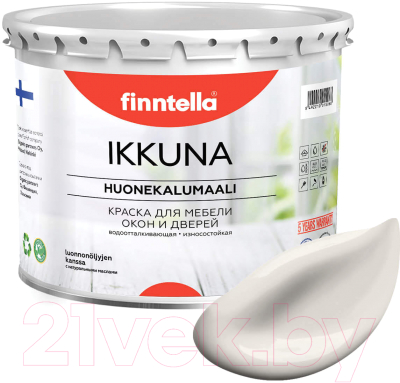 Краска Finntella Ikkuna Puuvilla / F-34-1-3-FL078 (2.7л, бежевый, матовый)