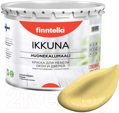 Краска Finntella Ikkuna Maissi / F-34-1-3-FL114 (2.7л, светло-желтый, матовый)