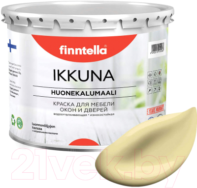 Краска Finntella Ikkuna Hirssi / F-34-1-3-FL118 (2.7л, пастельно-желтый, матовый)